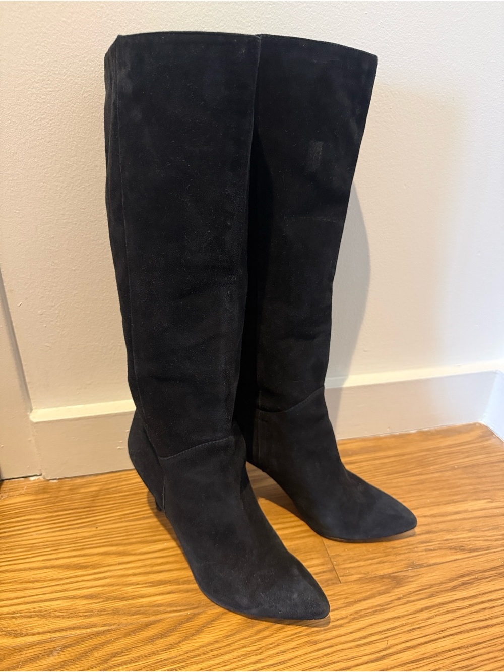 Sam Edelman Olen Black Suede Knee High Boots W8.5